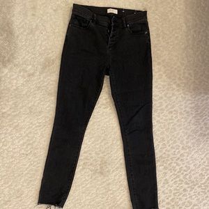 Size 2P Loft Outlet Black button fly jeans